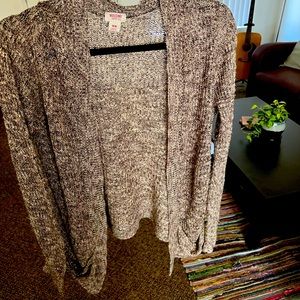 Brown Sweater Cardigan with Pockets, lightweight